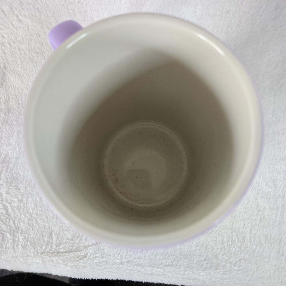 Cobwebs & Cauldrons Purple Ghost Coffee Mug Cup Halloween Bows Bats Ceramic - Picture 3 of 5